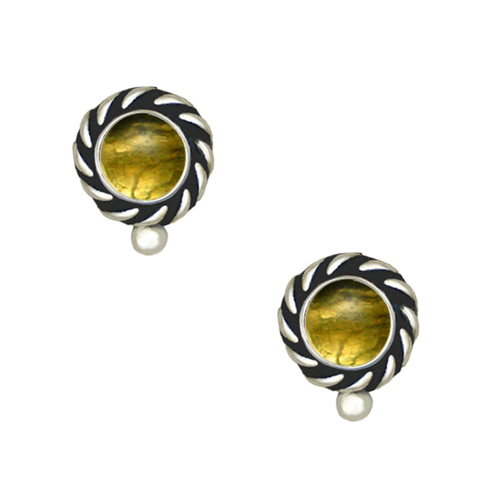 Sterling Silver Little Citrine Post Stud Earrings